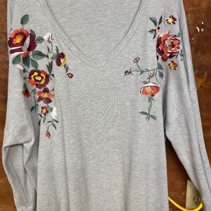 Long Sleeve Scooped Neck Shirt